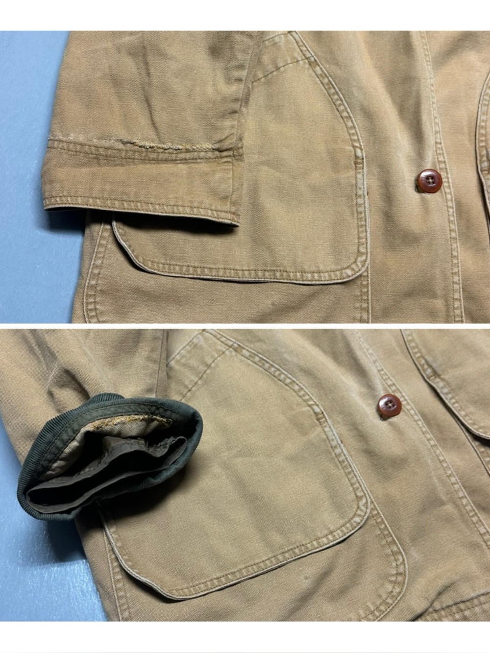 Vintage L.L. Bean Wool Plaid Lined Button Canvas Field Barn Chore Jacket Coat XL - Picture 13 of 15